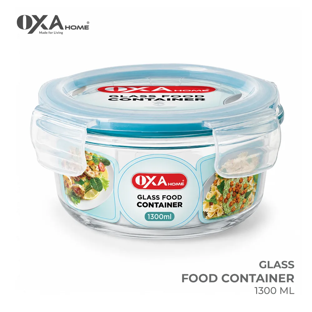 Round glass food dish 1300 ml