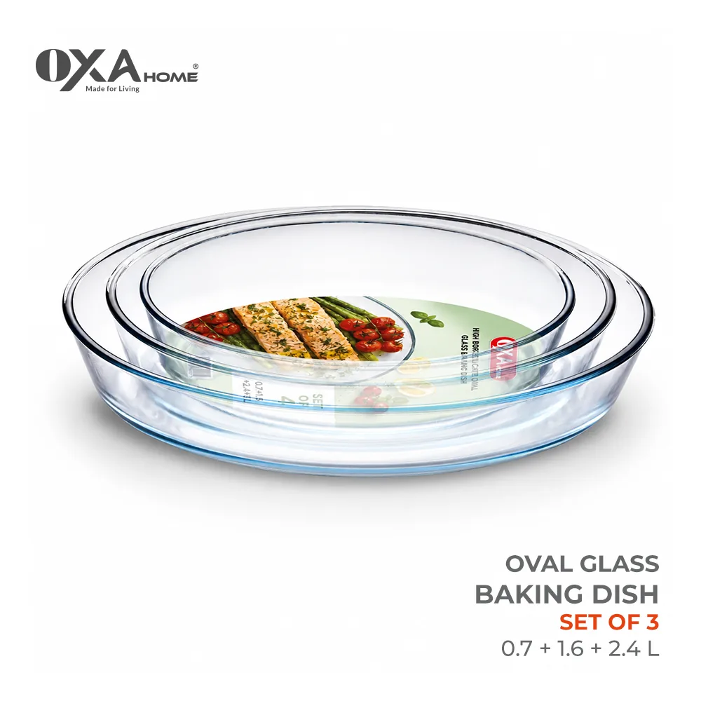 Oval baking dish set, 3 pieces