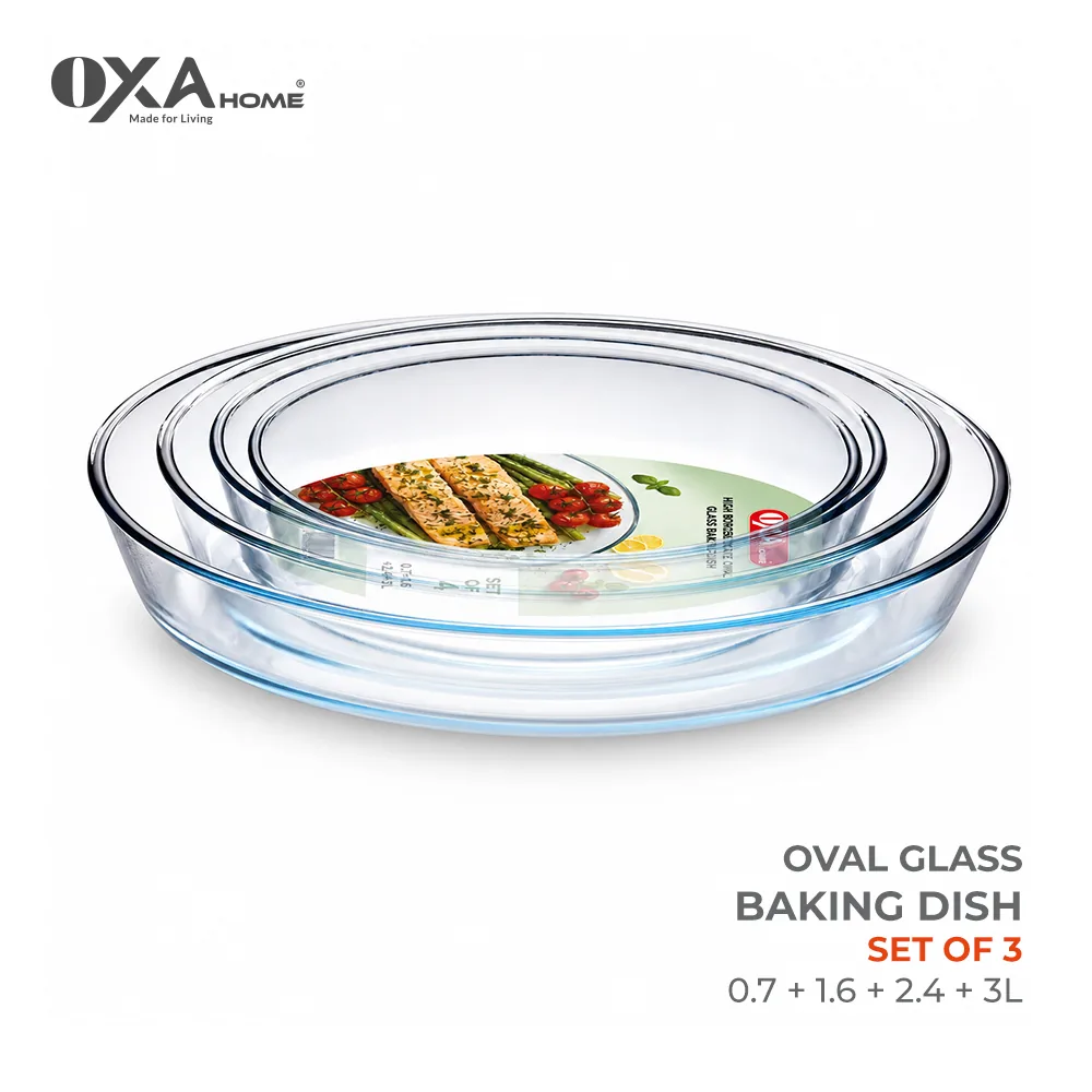Oval baking dish set, 4 pieces
