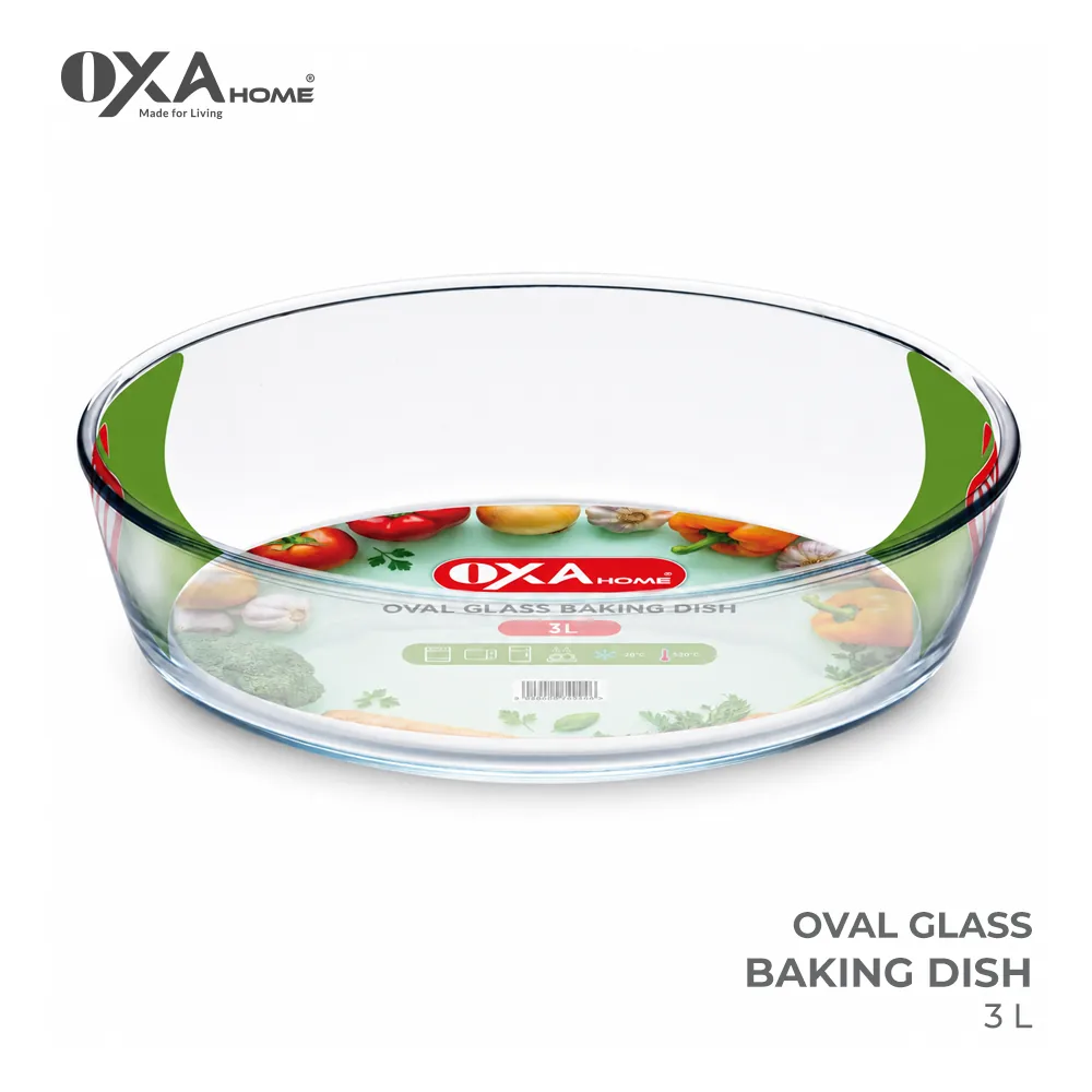 Oval glass baking dish 3 L
