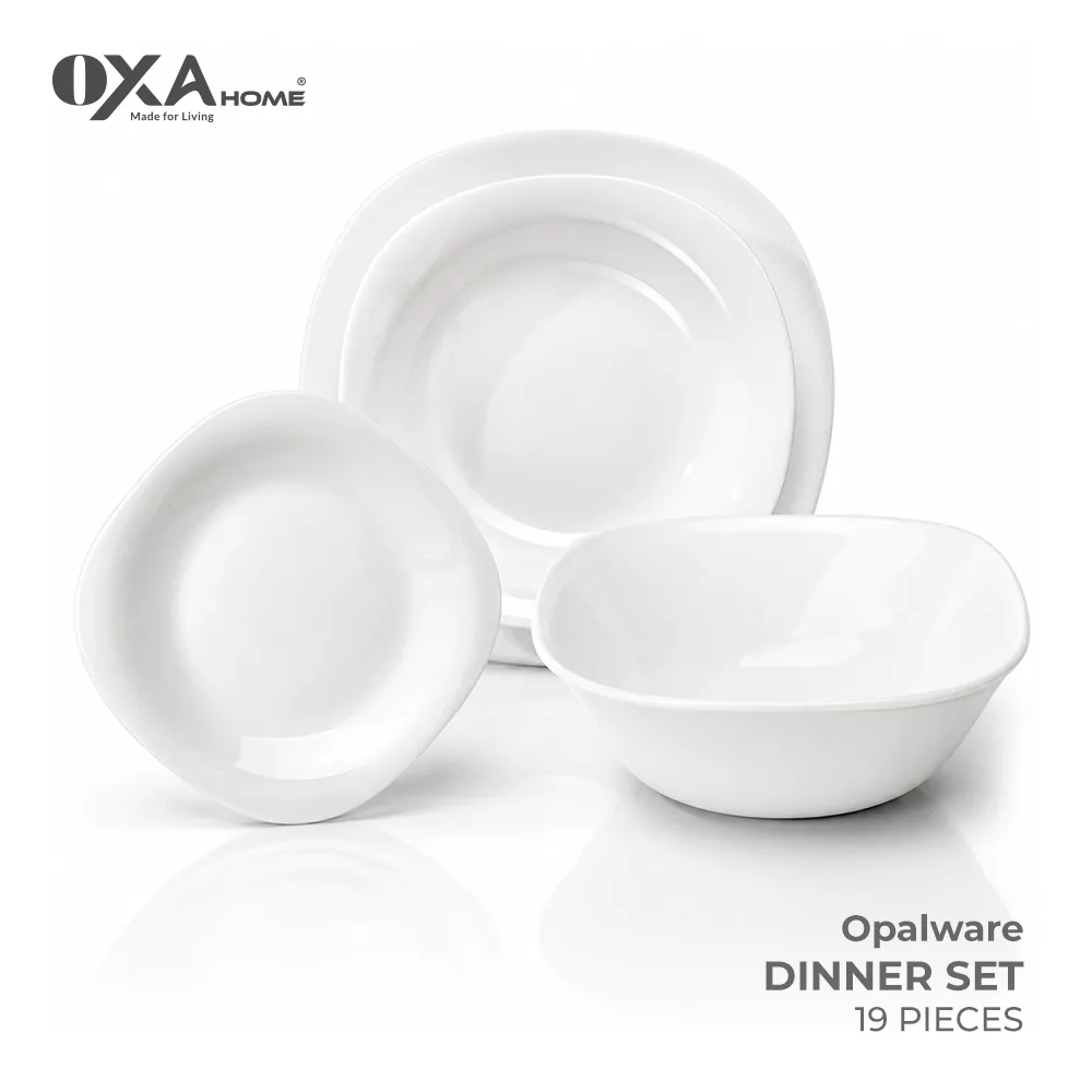 Opalware dinner set, 19 pieces